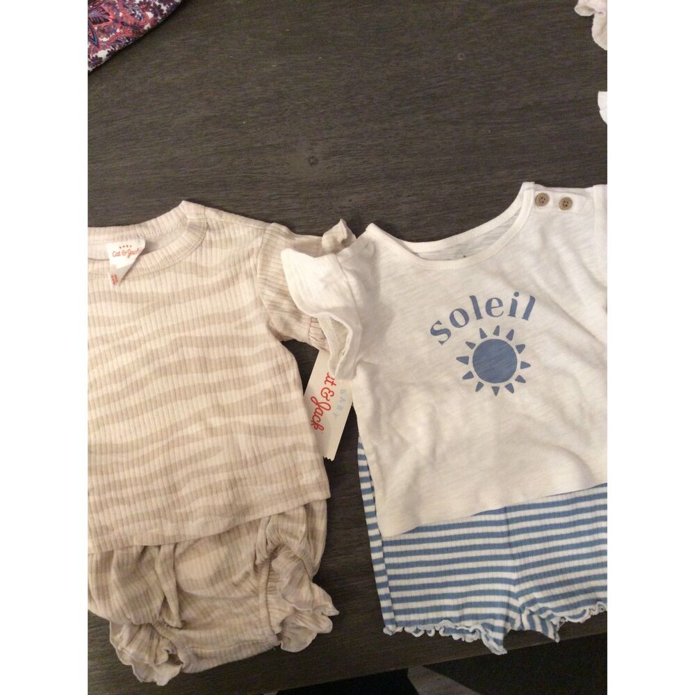 New with tags Baby Girl 3-6 mths Summer Outfits Stripes Lot of 2